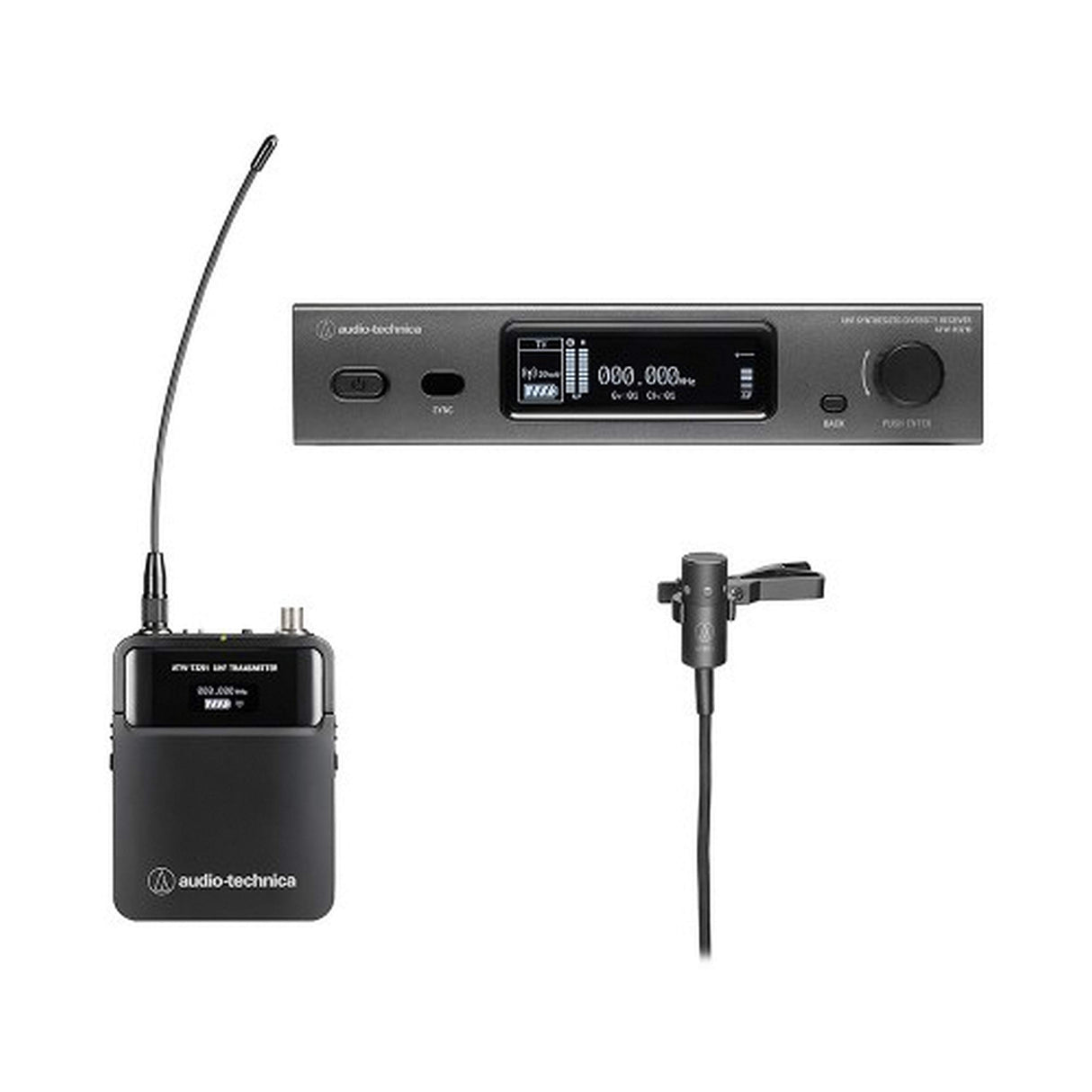 Audio-Technica ATW-3211N831 DE2 3000 Series Network Wireless Cardioid Lavalier System DE2 470-530 MHz