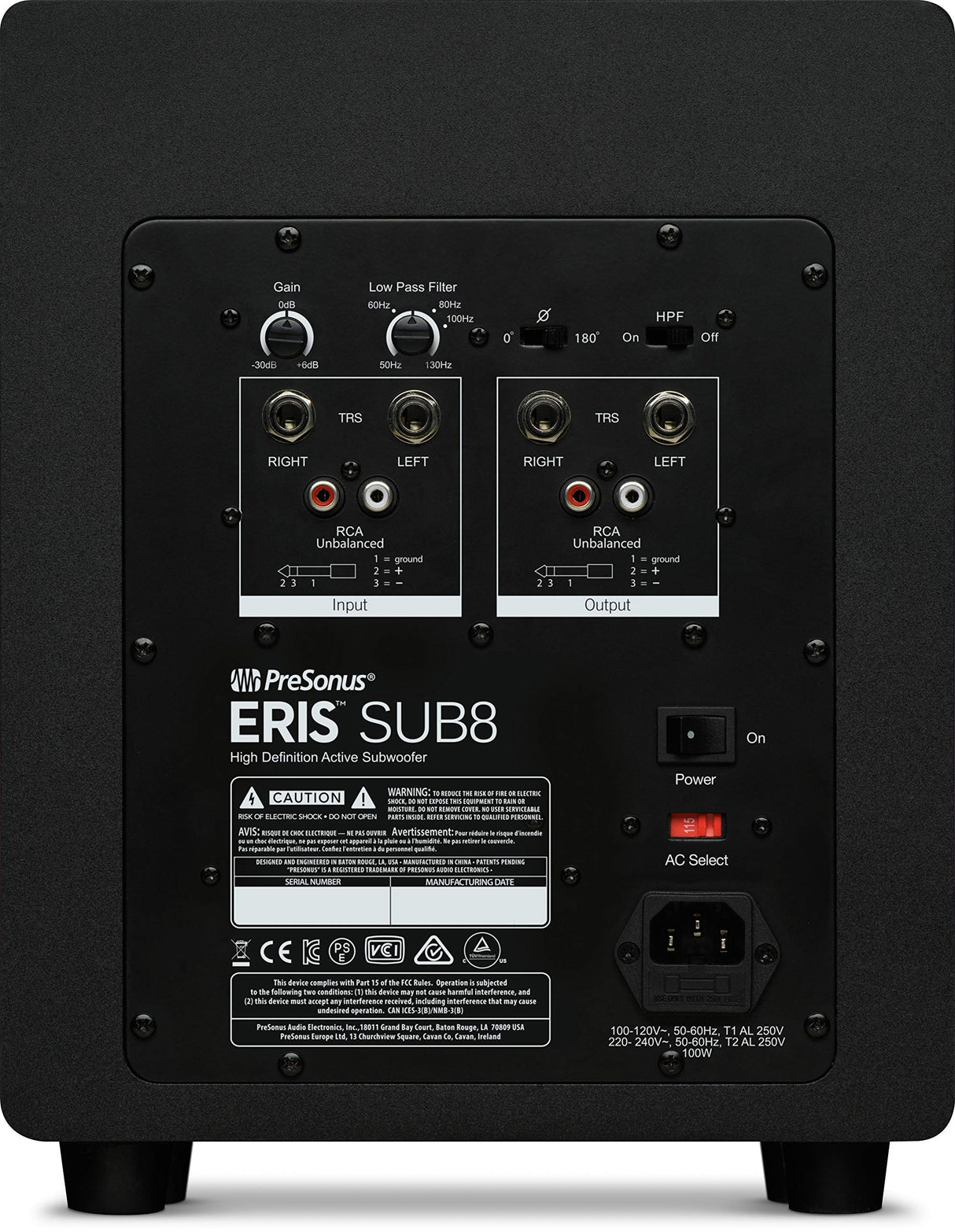 PreSonus Eris Sub8 8-Inch Studio Subwoofer