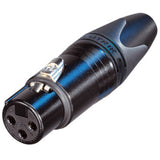 Neutrik NC3FXX-BAG-D 3 Pin Female XLR Connector Black/Silver 100 Pack