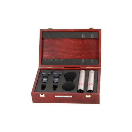 Neumann SKM 183 NI Stereo Set includes Two Each: KM183 SG21BK WNS100 in One Woodbox Nickel