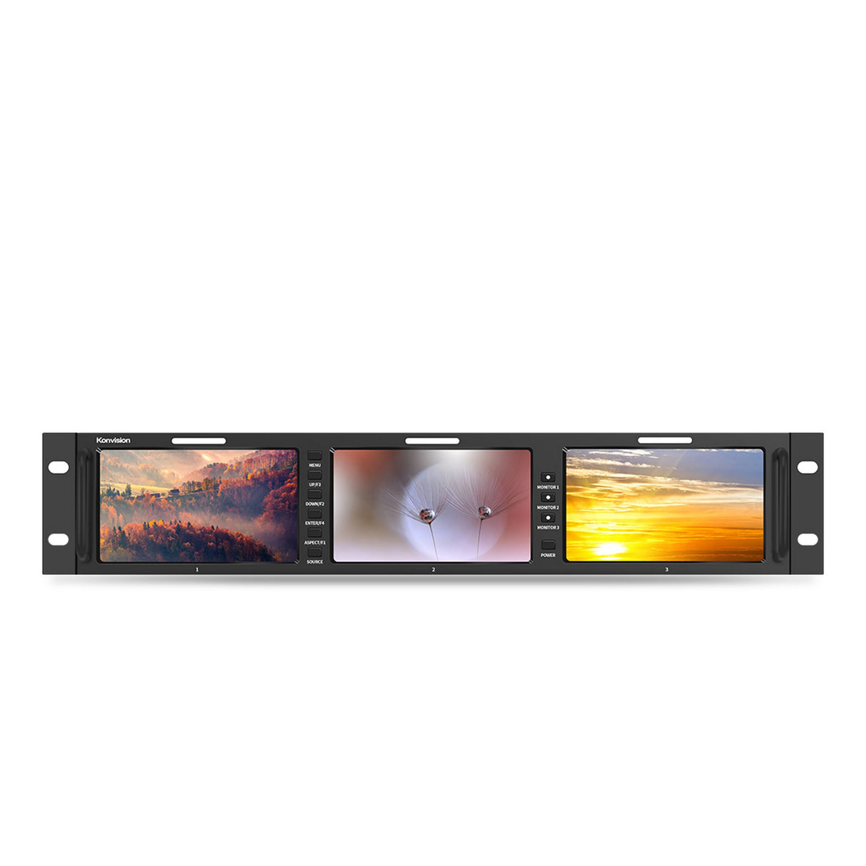 Konvision KRM-503A 3 x 5.5-Inch 3G-SDI FHD 1920x1080 Triple Rack-Mount Monitor