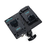 IndiPRO 14DVMCL 14.8V Dual V-Mount Adapter Plates with 3-Pin XLR Connector to Locking Clamp