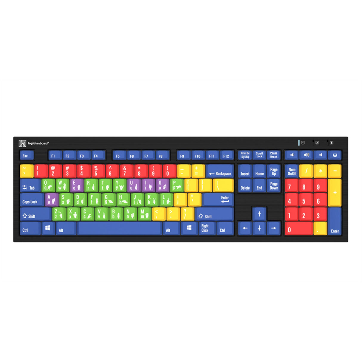 Logickeyboard Pedagogy Learning Keyboard, US English