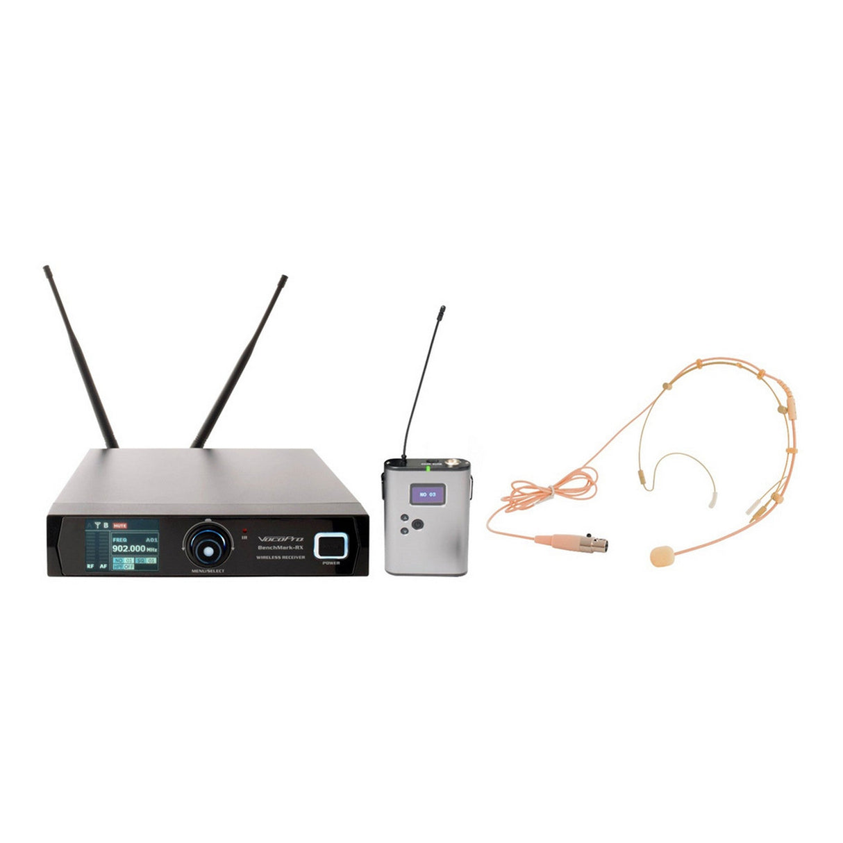 VocoPro Benchmark-BOM True Diversity Wireless Bodypack System with Omnidirectional Headset Microphone