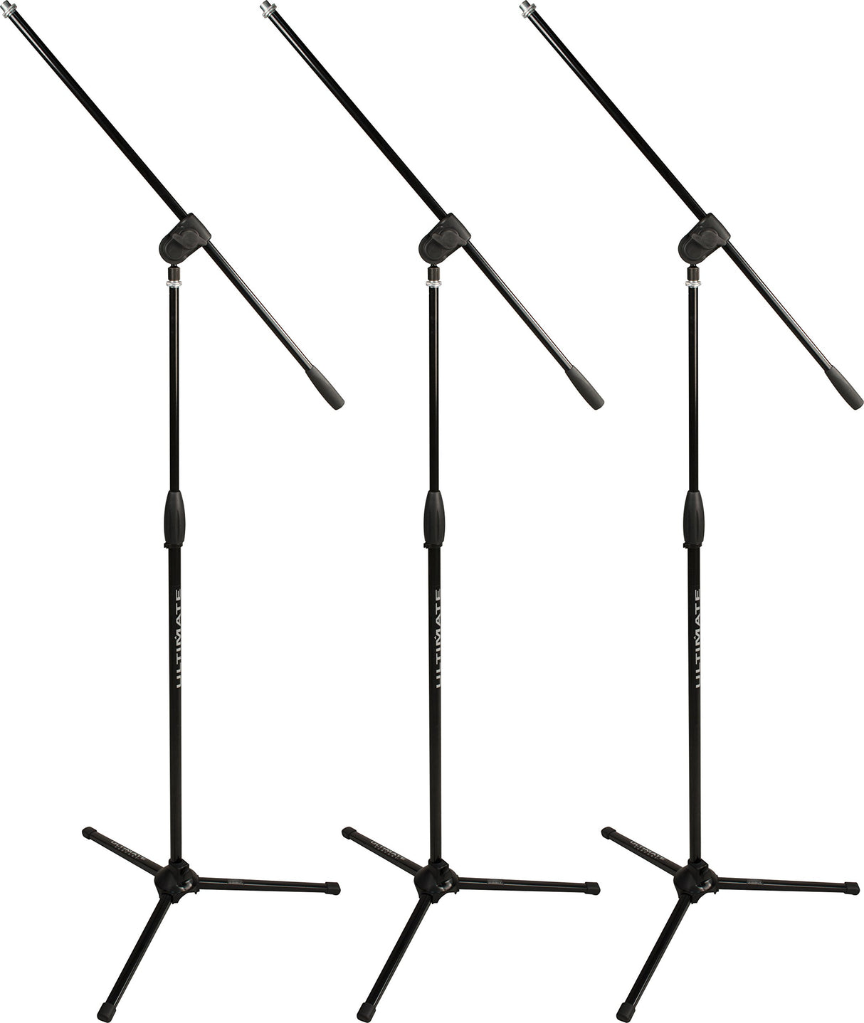 Ultimate Support MC-40B Pro 3-Pack Microphone Stand with Boom, Black