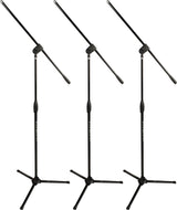 Ultimate Support MC-40B Pro 3-Pack Microphone Stand with Boom, Black