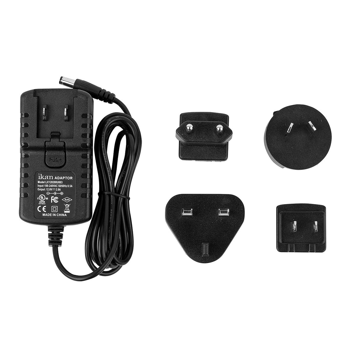 Ikan XYYU-120200 12 Volt 2 Amp AC/DC Universal Adapter