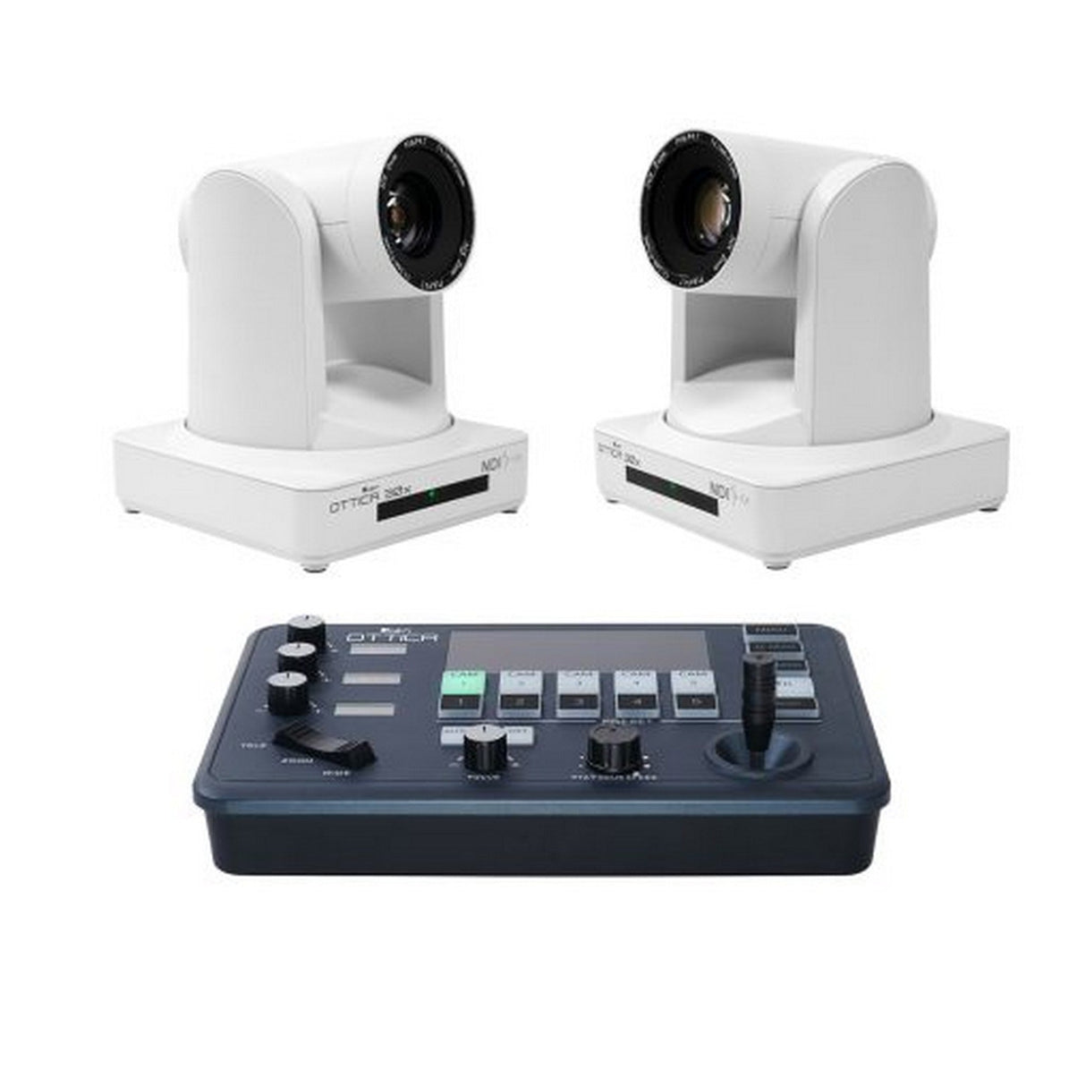 Ikan OTTICA30WH-2PTZ-1C-V2 Ottica Bundle with 2 NDI|HX 30X PTZ Cameras White, 1 IP Controller