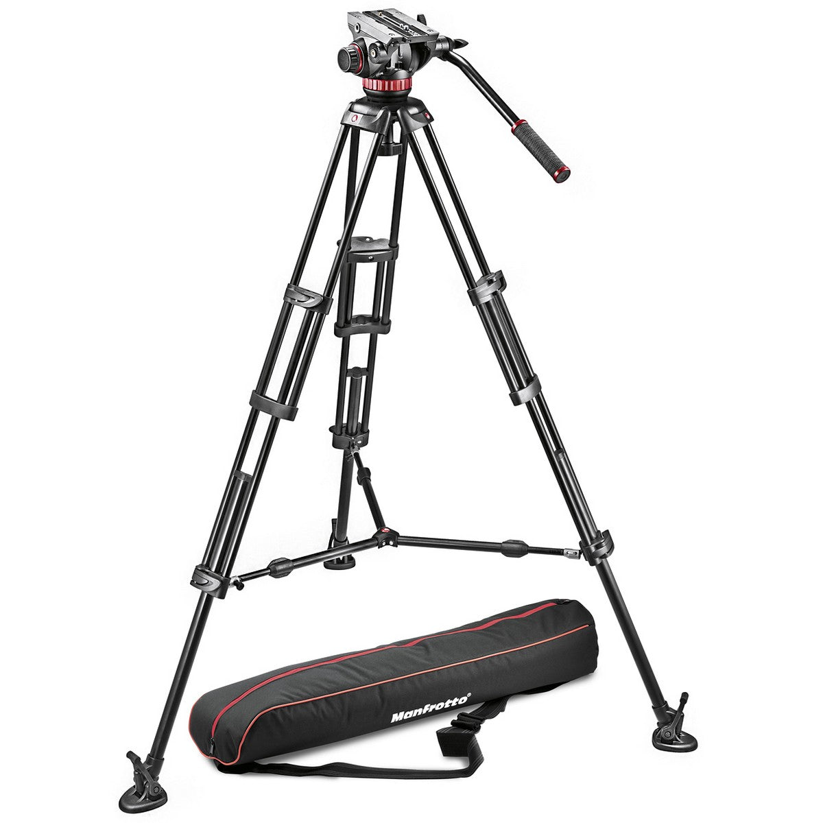 Manfrotto MVH502A,546BK-1 Professional Fluid Video Head Tripod System Mid Spreader