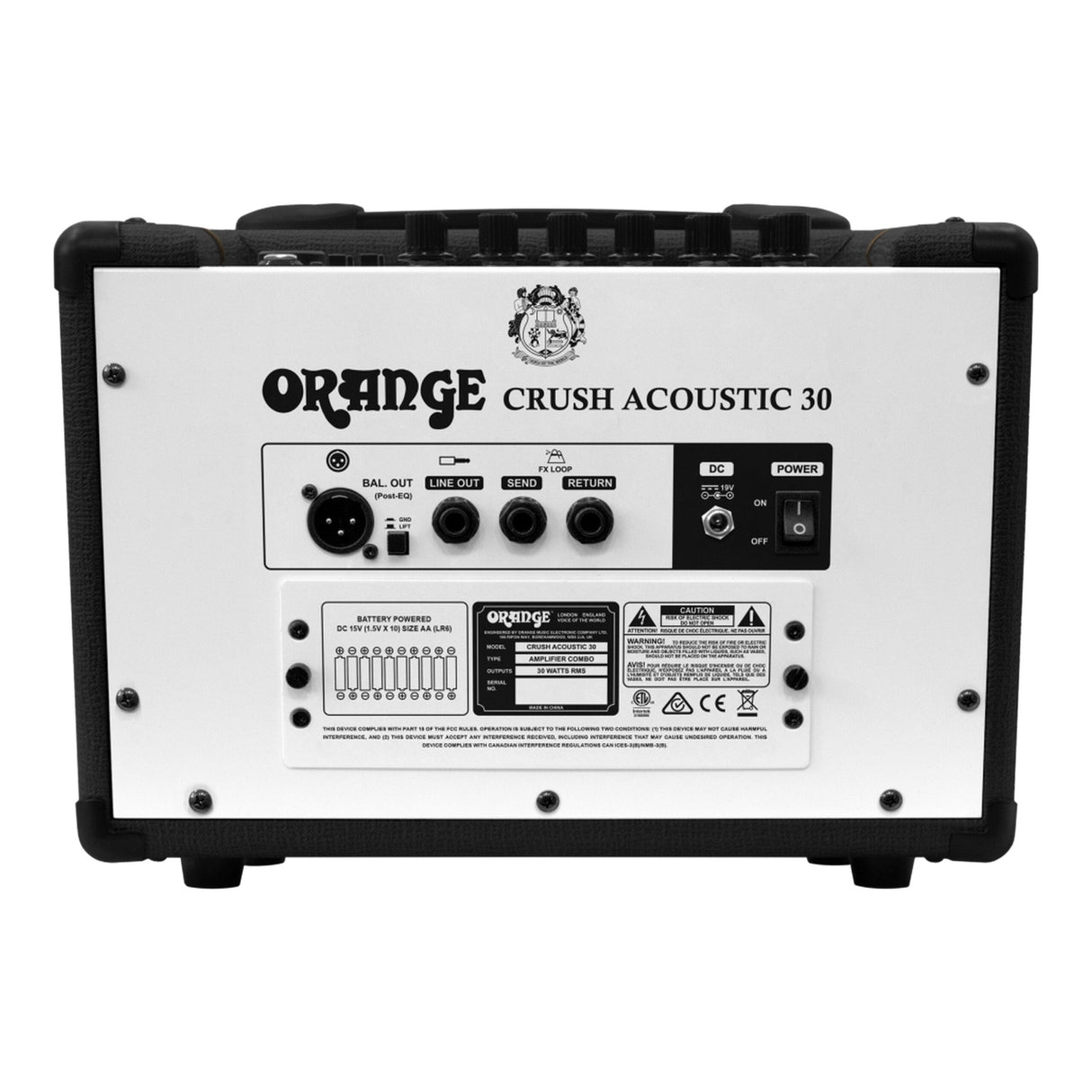 Orange CRUSH ACOUSTIC 30 30-Watt Twin Channel 1 x 8-Inch Combo Amplifier, Black