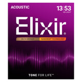 Elixir 11182 80/20 Bronze NANOWEB Acoustic Guitar Strings - HD Light (13-53)