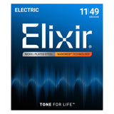 Elixir 12102 Nickel-Plated Steel NANOWEB Electric Guitar Strings - Medium (11-49)