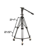 E-Image EI-GH20-KIT GH20 Fluid Head with AT7903 Tripod Pedestal and EI-7004B Dolly