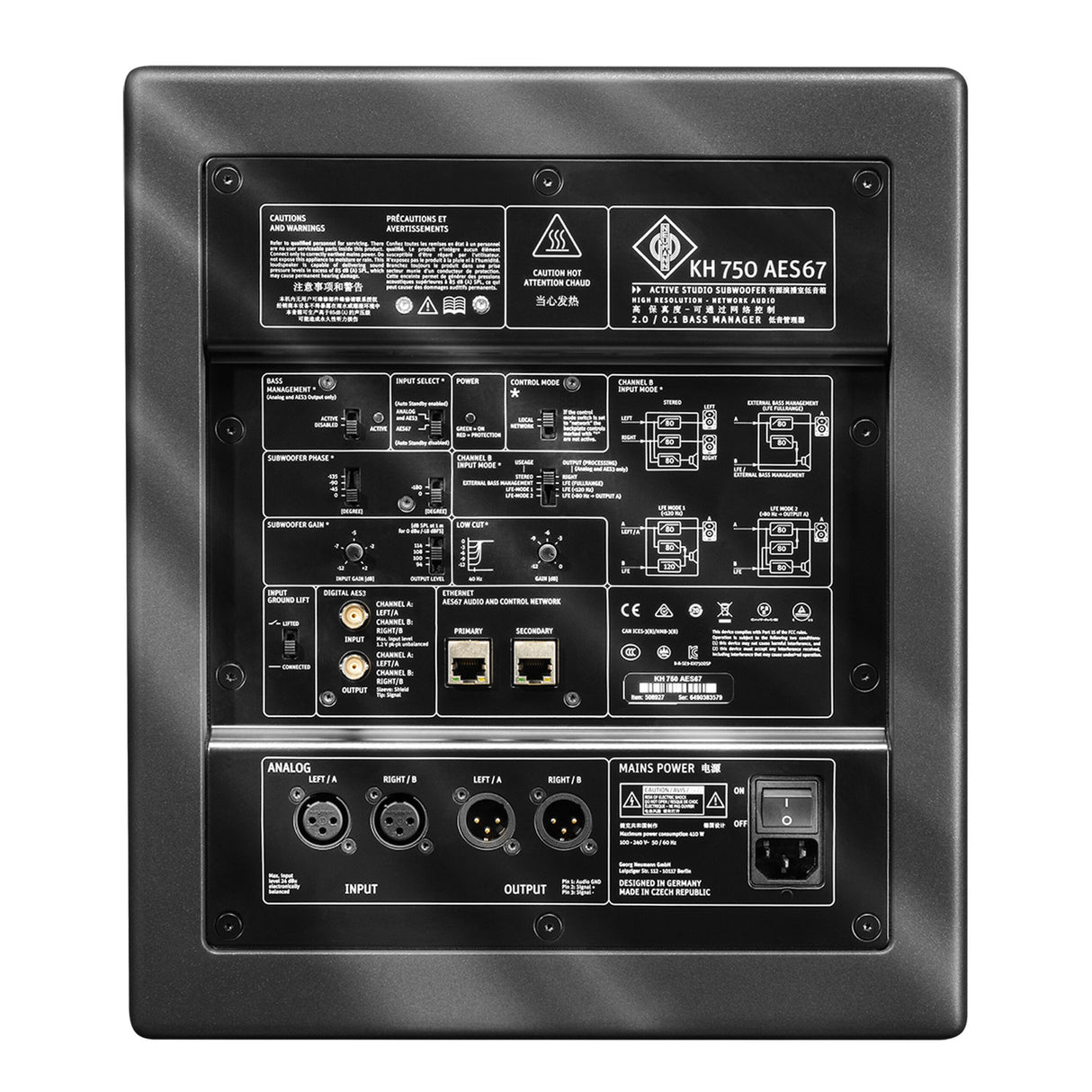 Neumann KH 750 AES67 DSP Controlled Subwoofer with Redundant AES67 Connectivity