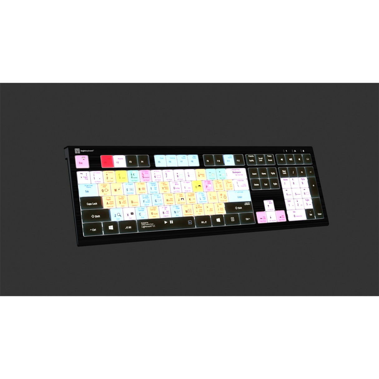 Logickeyboard LKB-LGTRCC-A2PC-US Adobe LightRoom CC/6 PC Astra 2 Backlit Shortcut Keyboard