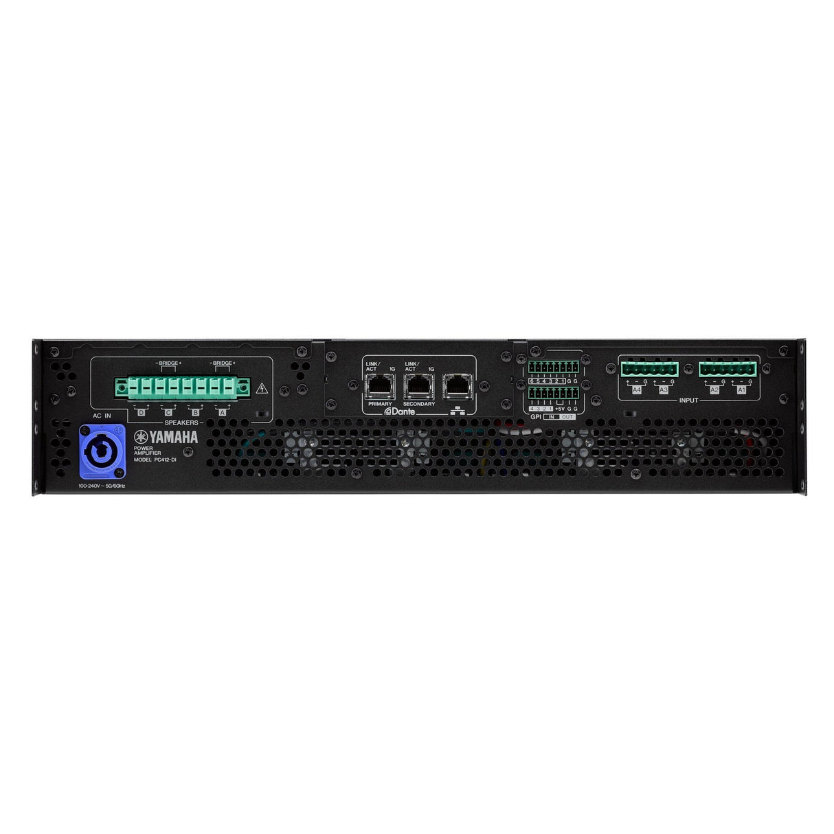 Yamaha PC412-DI 4-Channel 1200 Watts Power Amplifier with Euroblock Connectors