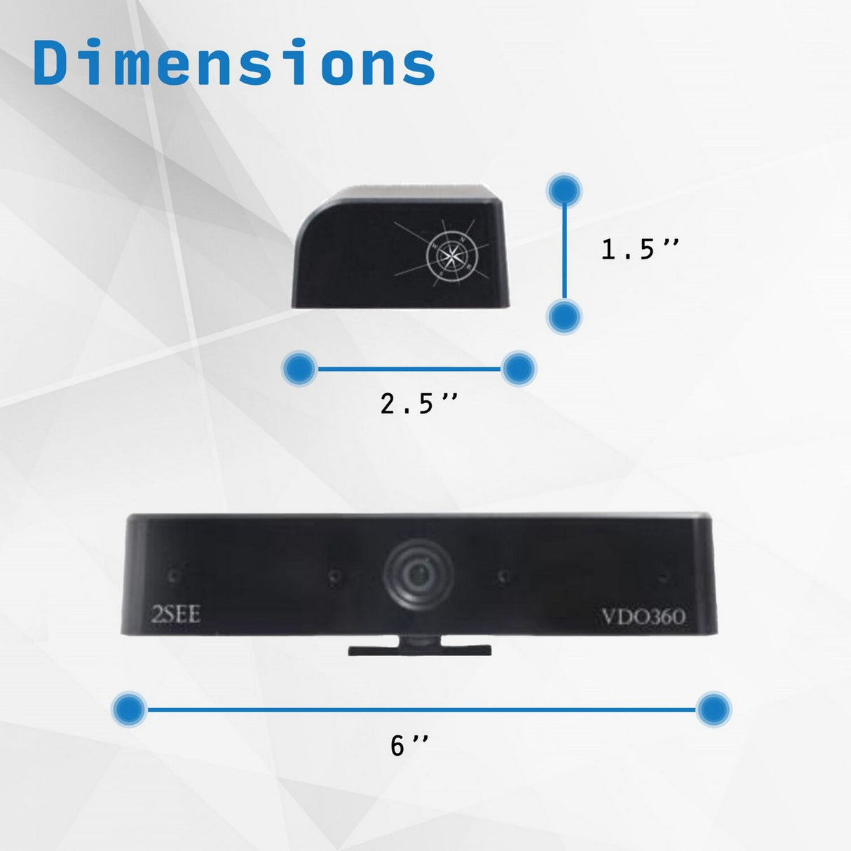 VDO360 VDOS4M 2SEE Personal Visual Collaboration Camera with Built-In Microphones, Black