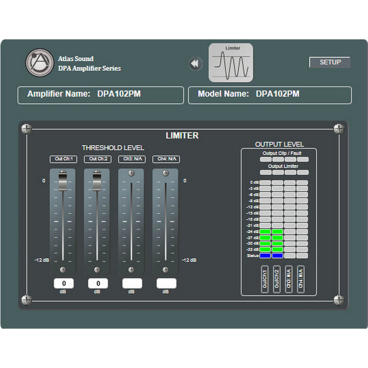 AtlasIED DPA-102PM 2‑Channel x 100W Networkable Pole Mount Power Amplifier
