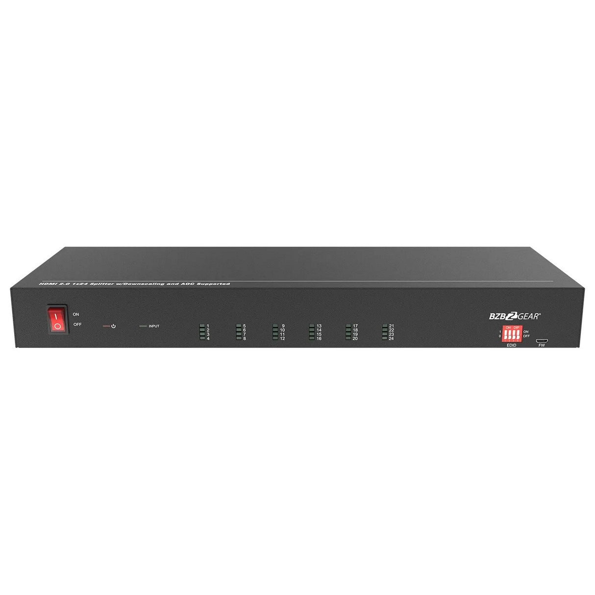 BZBGEAR BG-UHD-DA1X24 HDMI V2.0 1X24 Splitter with Downscaling and AOC Supported