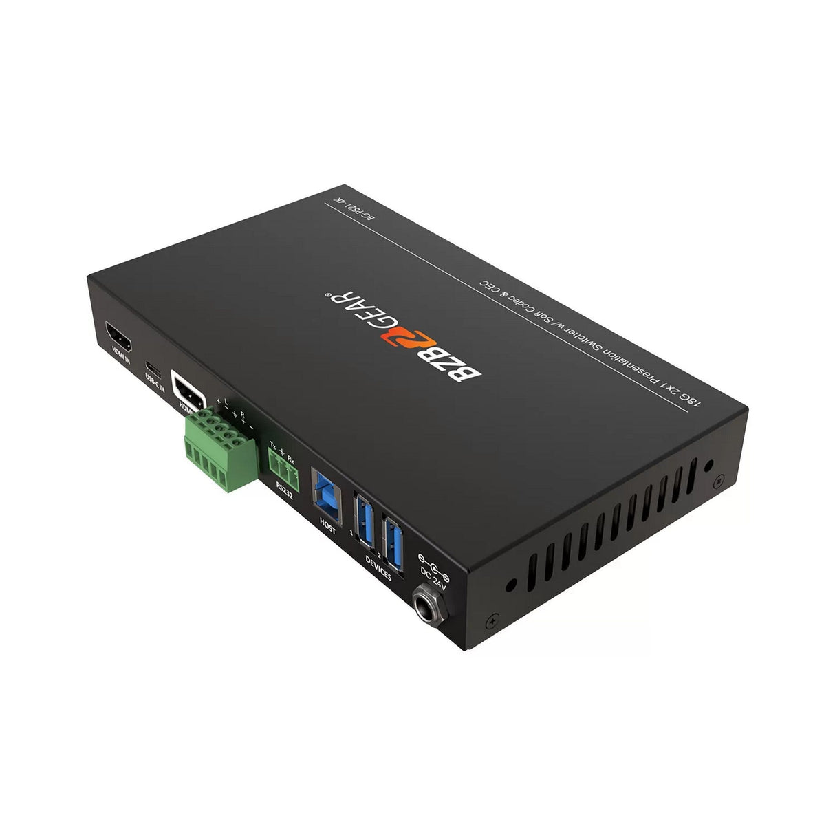 BZBGEAR 4K 2x1 18G 60Hz 4:4:4 Presentation 2-Port KVM Switcher with HDMI and USB-C Inputs