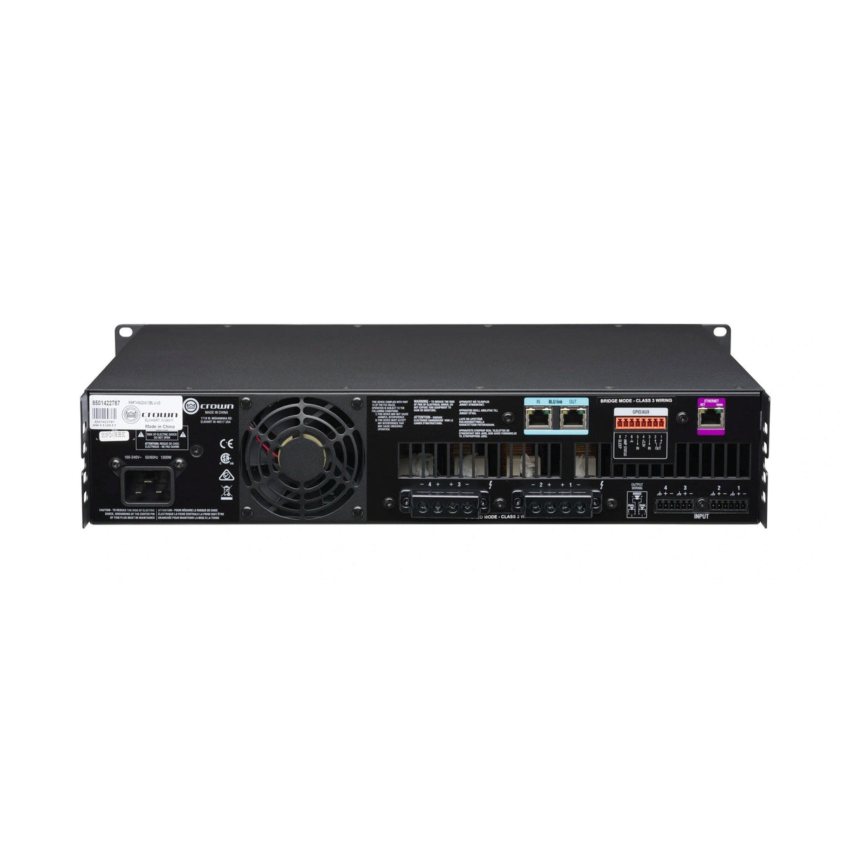 Crown CDi4x1200BL 1200W 4-Channel Analog Power Amplifier with BLU Link Input