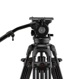 E-Image EG05A2D 2-Stage Aluminum Fluid Head Tripod Kit with Dolly