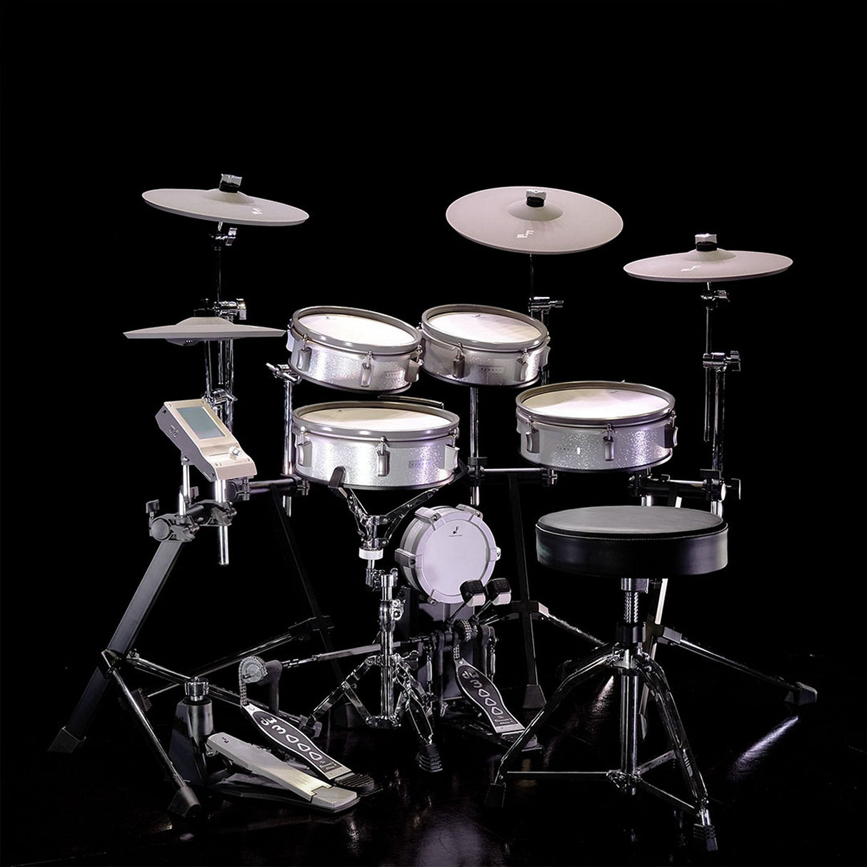 EFNOTE 3 Acoustic Designed Electronic Drum Set, White / Sparkle