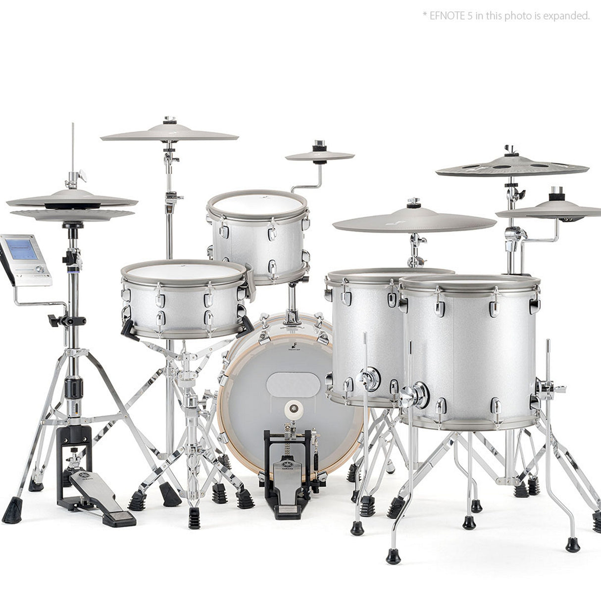 EFNOTE 5 Acoustic Designed Electronic Drum Set, White / Sparkle