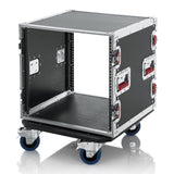 Gator G-TOUR 10U CAST ATA Wood Flight Rack Case with Casters, 10U 17-Inches Deep