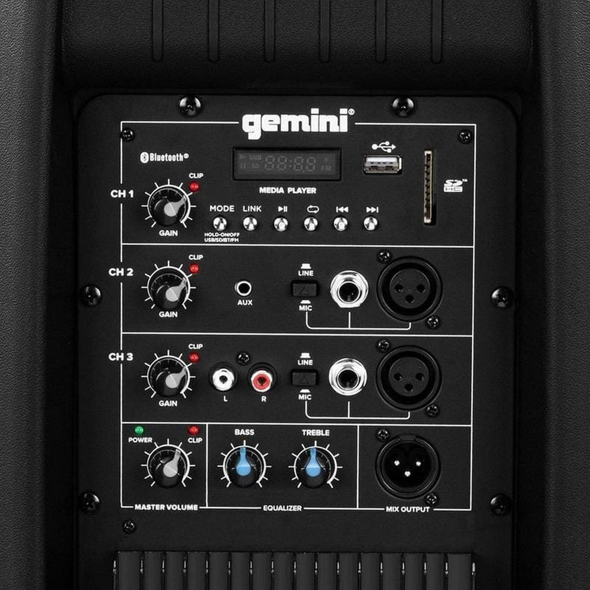 Gemini AS-2112BT Active 12 Inch 1500 Watt Loudspeaker with Bluetooth