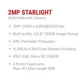 IC Realtime IPEG-B20F-IRW5 2MP IP Bullet Camera with 2.8mm Lens