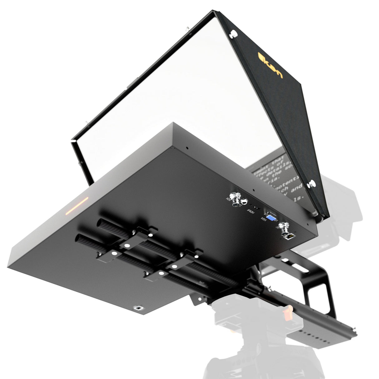 Ikan PT419W-NDI-TK Aura 19-Inch POE++ NDI Teleprompter with Full Encoding/Decoding IP Tally Light and Travel Kit