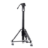Ikan PT419W-TM-MPEDESTAL 19-Inch Widescreen Teleprompter with Talent Monitor, Motorized Pedestal, and Dolly Turnkey