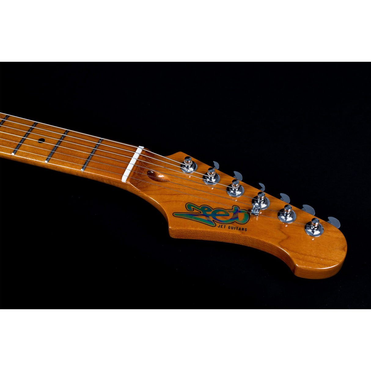 JET Guitars JS-450 TBK HSS Basswood Body Electric Guitar with Flamed Top, Roasted Maple Neck