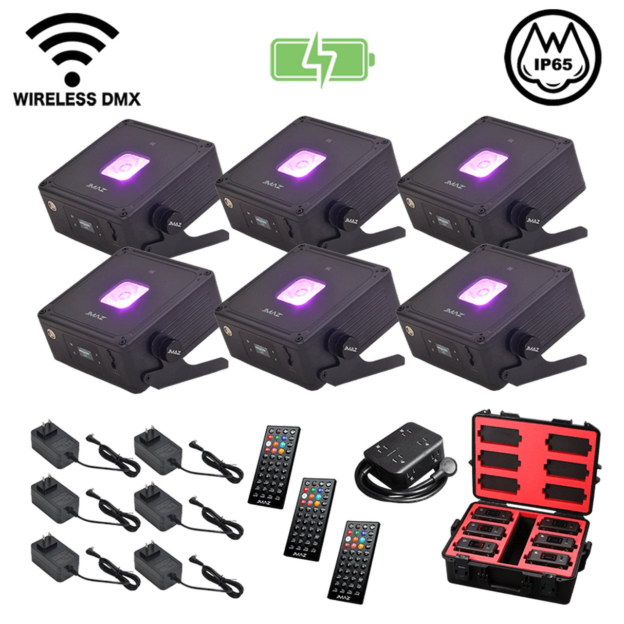 JMAZ Lighting MAD PAR BULLS IP 20W RGBA LED Battery Powered Outdoor Uplight