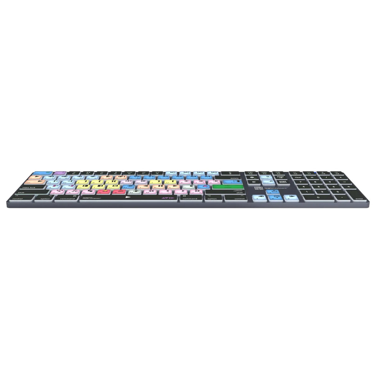 Logickeyboard Titan Wireless Backlit Shortcut Mac Keyboard for Avid Media Composer Classic Layout