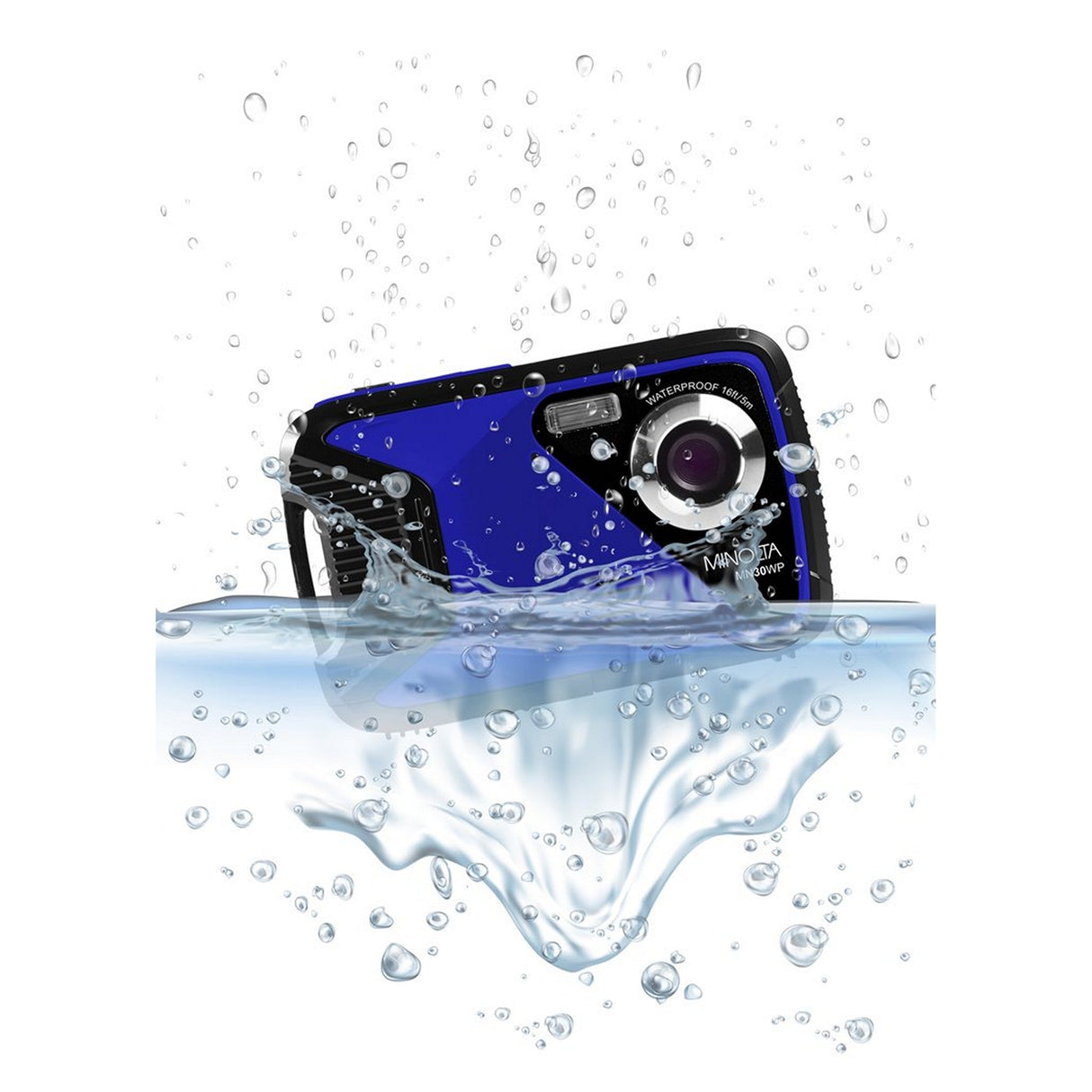 Minolta MN30WP 21 MP 1080P HD Waterproof Digital Camera, Blue