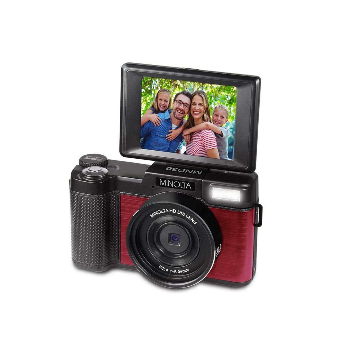 Minolta MND30 30 MP 2.7K Ultra HD Digital Camera Red