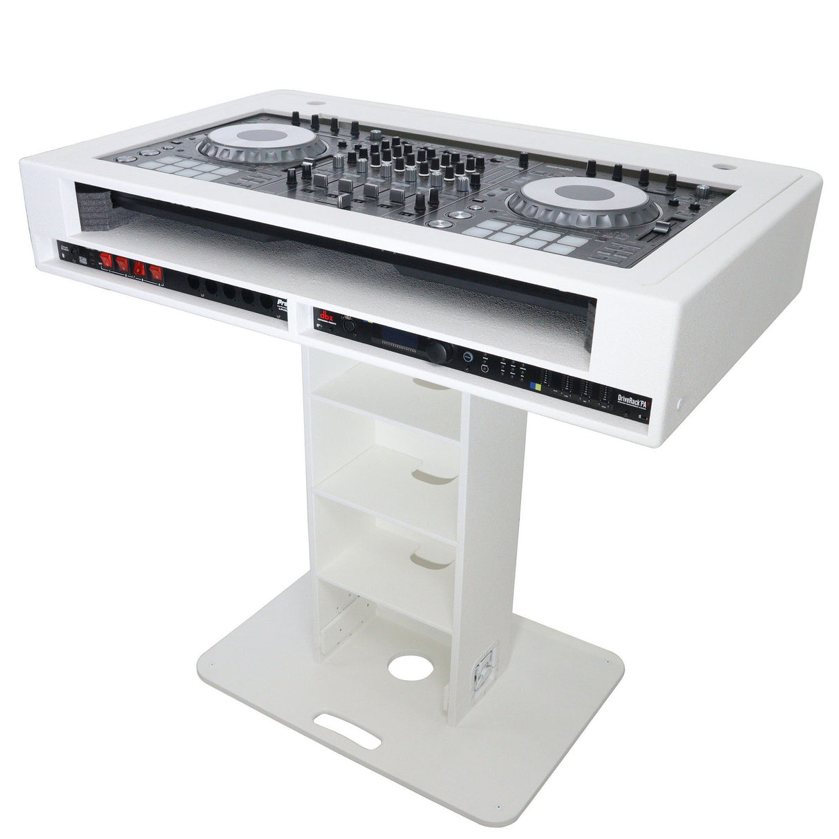 ProX XZF-DJCT W 2U CASE Control Tower DJ Podium for Pioneer DJ DDJ-REV7, XDJ-XZ, DDJ-1000, RANE One