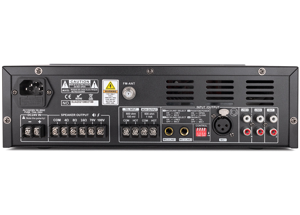 Pure Resonance Audio School Speaker System with VCA8 Vector Ceiling Tile Speaker, MA30BT Bluetooth Mixer Amplifier, and WMS1-HH Wireless Handheld Microphone