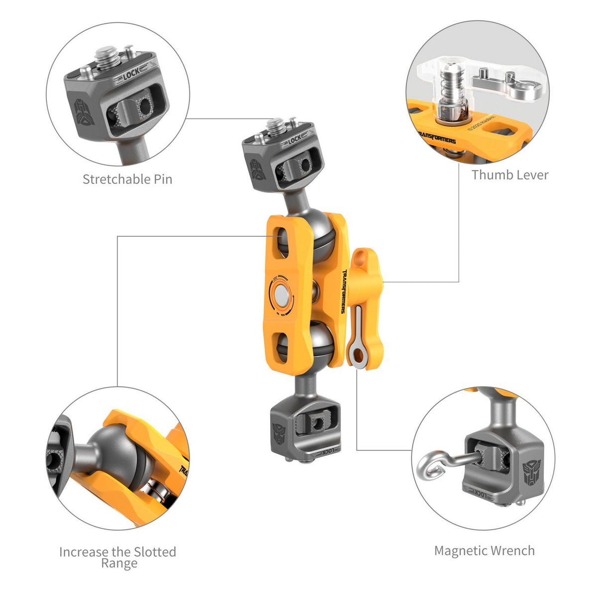 SmallRig 5522 Magic Arm Support with Dual Ball Heads, BumbleBee Edition