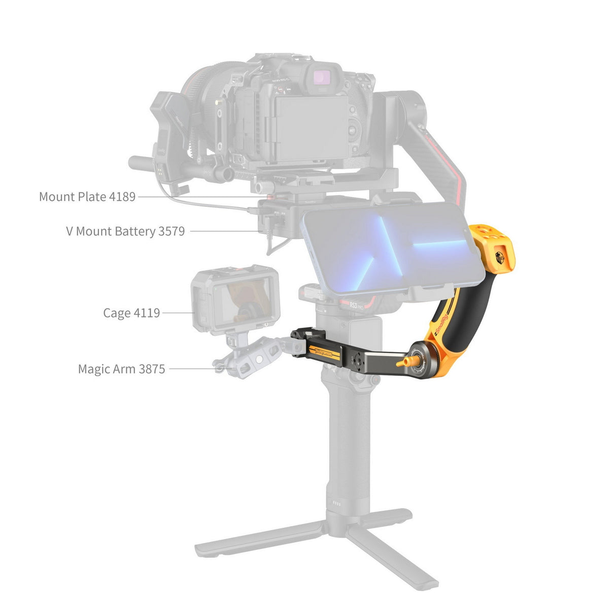 SmallRig 5524 BumbleBee Edition Sling Handle for DJI RS 2 / RSC 2 / RS 3 / RS 3 Pro / RS 3 Mini / RS 4 / RS 4 Pro / RS 4 Mini