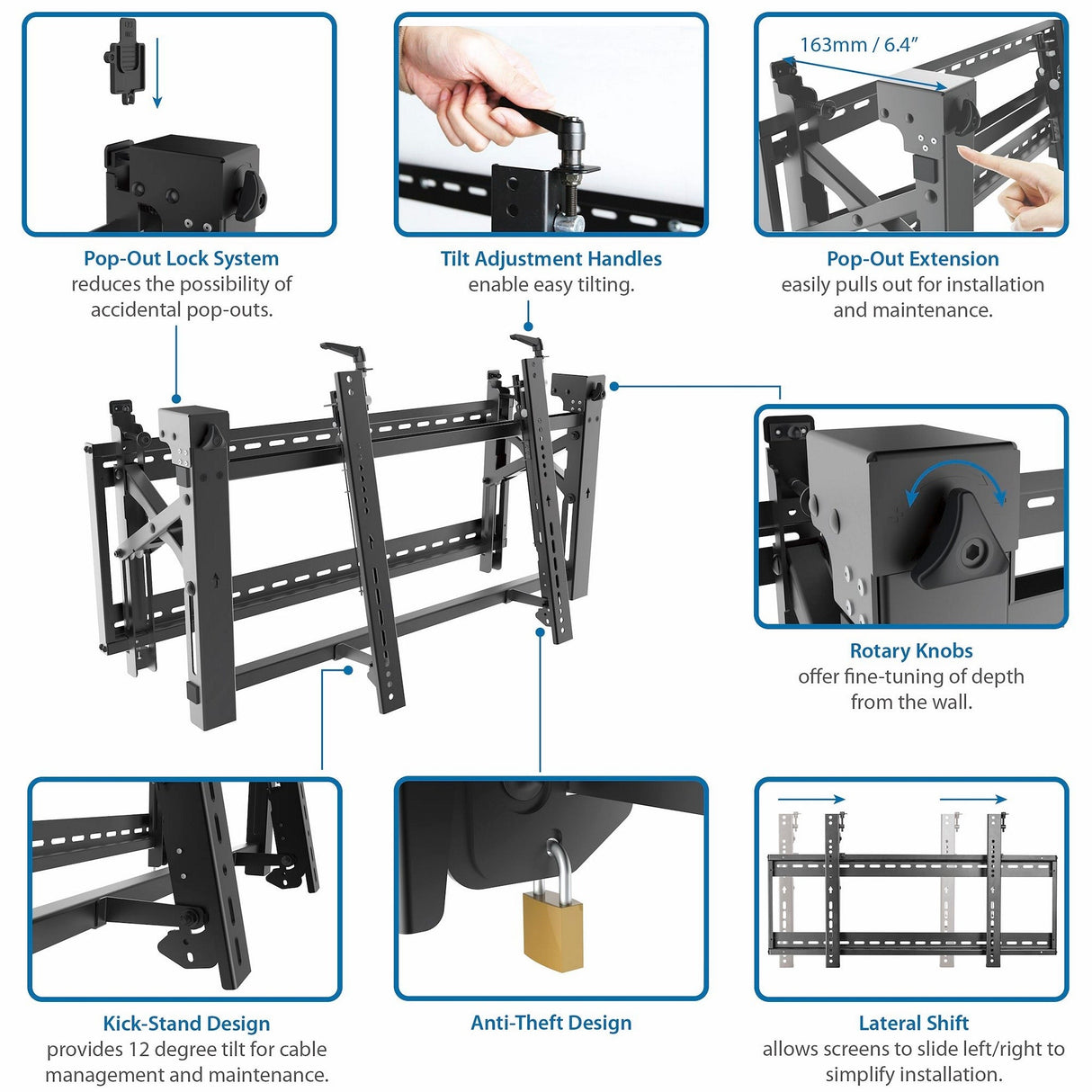 StarTech Video Wall Mount for 45-Inch to 70-Inch Displays