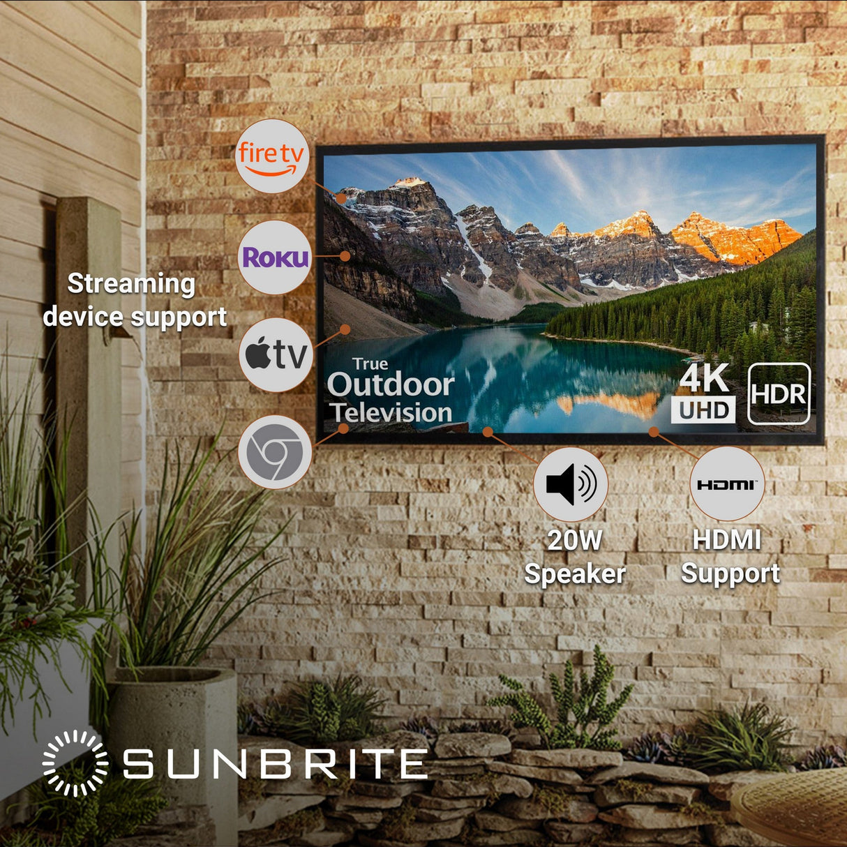 SunBrite Veranda Series 4K Full Shade LED HDR Outdoor TV Black