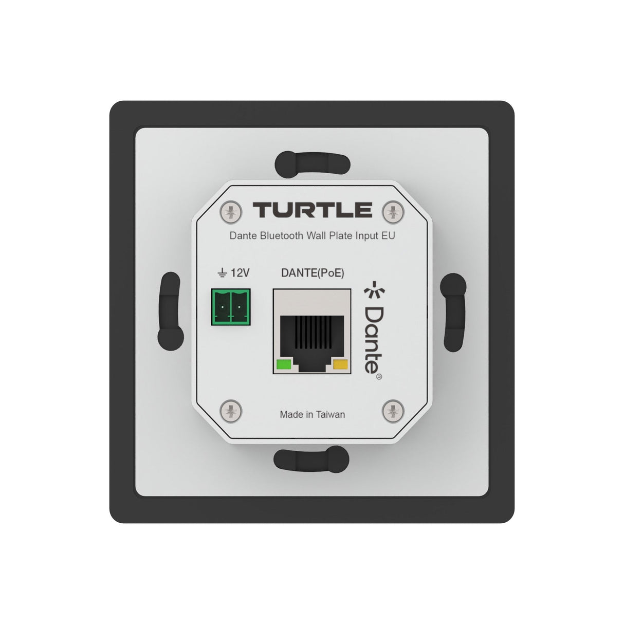 Turtle AV BTWP-EU Dante Bluetooth Wallplate EU Wall Box Black