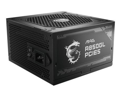 MSI - MSI MAG A850GL PCIE5 850W 80 Plus Gold Fully Modular ATX 3.0 PSU - MAGA850GLPCIE5