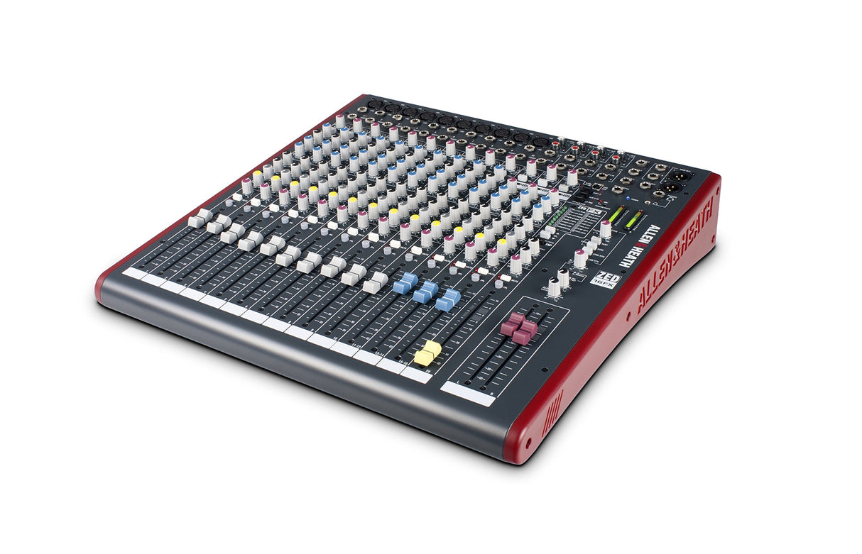 Allen & Heath ZED-16FX 10 Mono Mic Line 3 Stereo Input Neutrik XLR Mic 1/4 Inch USB FX Mixer