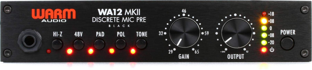 Warm Audio WA12 MKII Black Discrete Microphone Preamp and Instrument DI