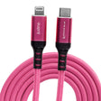 Kondor Blue KB-LightC-J iJustine Pink Lightning Cable for iPhone Charging and Sync USB-C 3.3-Feet
