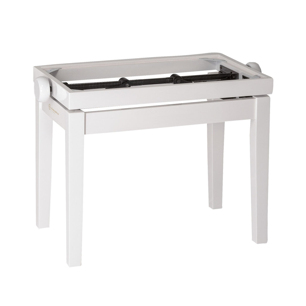 K&M 13711 Piano Bench Wooden Frame without Cushion White Glossy Finish